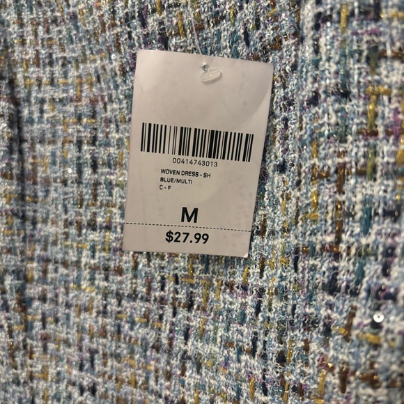 Blue Tweed Mini Dress Forever 21 New with Tags - Picture 3 of 6